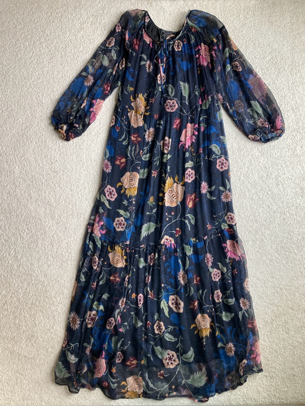 Johnny Was Tauri silk floral dress
